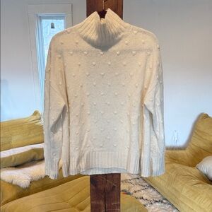Everlane Textured Cream Turtleneck Sweater